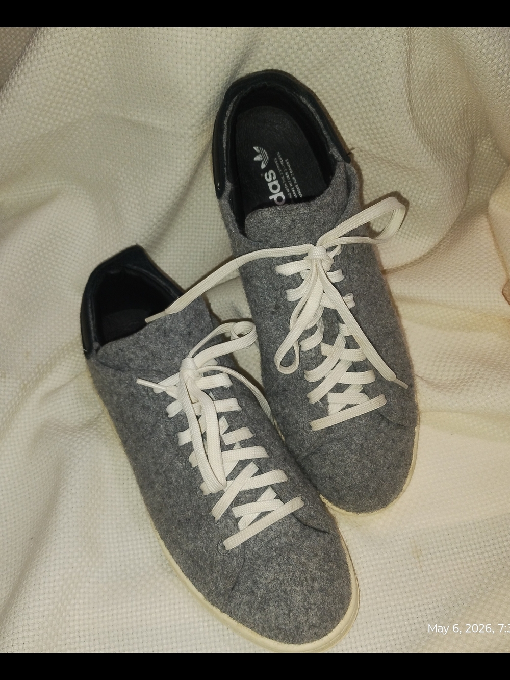 Adidas Stan Smith Gray Wool Low-Top Sneakers 10.5